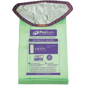 PROTEAM 107314 Filter Bag Paper Intercept Micro PK10 | AH6DAK 35XE92