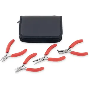 PROTO J2804SMP Miniature Pliers Set, ESD Safe, Steel, Red Handle - 4 Pc | AC3HAE 2TJ50