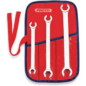PROTO J3760 Flare Nut Wrench Set, SAE, Satin Finsh, Offset Handle - Pack of 3 | AA8WEB 1AKT7