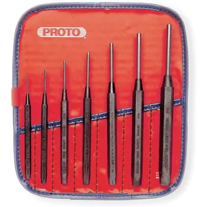 PROTO J47A Pin Punch Set, S2 Hardened Tool Steel, 2-Piece Design - 7 Pc | AD2KPT 3R111