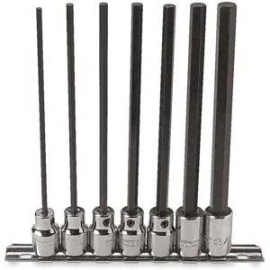 PROTO J4990-7XL Extra Long Socket Bit Set, SAE, 3/8 Inch Drive Size - 7 Pc | AA8UUZ 1AF34