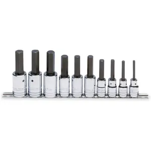 PROTO J5441-MA Socket Bit Set, Chrome Finish, 1/2 Inch Drive Size - 10 Pc | AD8FFF 4JW37