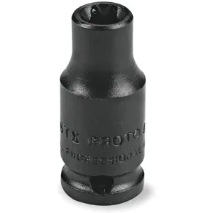 PROTO J6908TX Impact Socket 1/4 Inch Drive E8 Black Oxide | AD2LDY 3R886