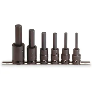 PROTO J74252 Impact Bit Socket Set, Metric, 1/2 Inch Drive Size, 6 Point - 6 Pc | AD8FNB 4JX23