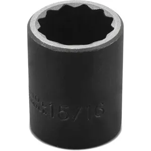 PROTO J7430 Impact Socket 1/2 Inch Drive 15/16 Inch 12 Pt | AA8ZFZ 1AX39