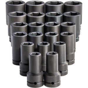 PROTO J76121 Impact Socket Set, 1 Inch Drive Size, 21 Pieces, 3/4 Inch to 2 Inch Socket Size Range | CT8ENL 33HD85