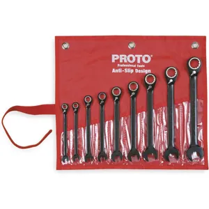 PROTO JSCV-9S Ratcheting Wrench Set, Straight, SAE - 9 Pc | AB4BCV 1WNB9