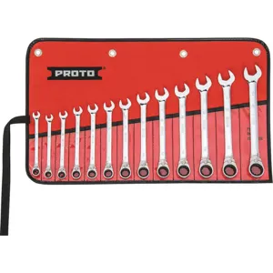 PROTO JSCVMT-13S Ratcheting Wrench Set Metric 12 Point 13 Piece | AF7NWR 22DJ48