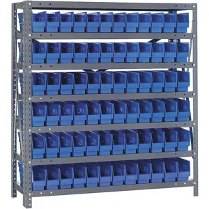 QUANTUM STORAGE SYSTEMS 1239-100BL Bin Shelving Solid 36 x 12 72 Bins Blue | AF4HLP 8X994