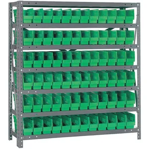 QUANTUM STORAGE SYSTEMS 1239-100GN Bin Shelving Solid 36 x 12 72 Bins Green | AF3UMA 8DCT5