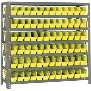 QUANTUM STORAGE SYSTEMS 1239-100YL Bin Shelving Solid 36 x 12 72 Bins Yellow | AF3UMC 8DCT7