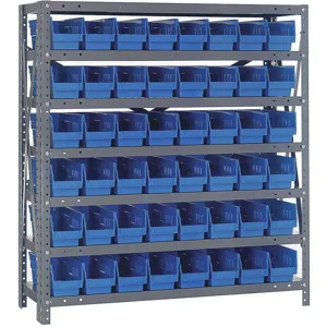 QUANTUM STORAGE SYSTEMS 1239-101BL Bin Shelving Solid 36 x 12 48 Bins Blue | AF3WBA 8DMG3