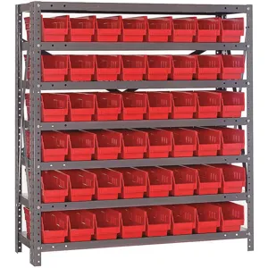 QUANTUM STORAGE SYSTEMS 1839-103BL Bin Shelving Solid 36 x 18 48 Bins Blue | AF4NGZ 9CYN7