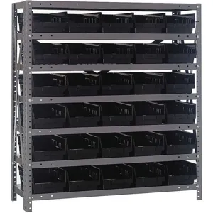 QUANTUM STORAGE SYSTEMS 1239-102BK Bin Shelving Solid 36 x 12 30 Bins Black | AF4UYL 9LAJ7