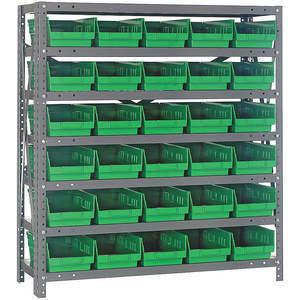 QUANTUM STORAGE SYSTEMS 1239-102GN Bin Shelving Solid 36 x 12 30 Bins Green | AF4KGV 8ZAX2