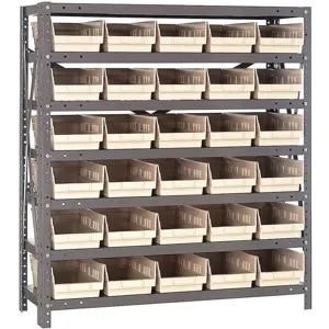 QUANTUM STORAGE SYSTEMS 1239-102IV Bin Shelving Solid 36 x 12 30 Bins Ivory | AF3WBC 8DMG5