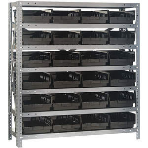 QUANTUM STORAGE SYSTEMS 1239-107BK Behälterregal, massiv, 36 x 12, 24 Behälter, Schwarz | AF4CBJ 8PJG3