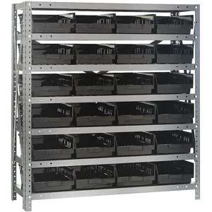 QUANTUM STORAGE SYSTEMS 1239-107BK Bin Shelving Solid 36 x 12 24 Bins Black | AF4CBJ 8PJG3