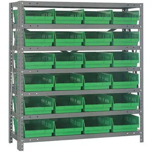 QUANTUM STORAGE SYSTEMS 1839-108GN Bin Shelving Solid 36 x 18 24 Bins Green | AF4MEW 9CCM5