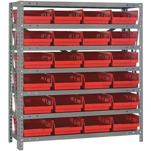 QUANTUM STORAGE SYSTEMS 1239-107RD Bin Shelving Solid 36 x 12 24 Bins Red | AF3VYJ 8DLY4