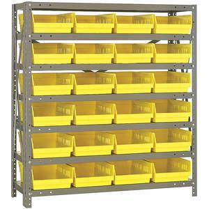 QUANTUM STORAGE SYSTEMS 1239-107YL Behälterregal, massiv, 36 x 12, 24 Behälter, gelb | AF4GQJ 8W960