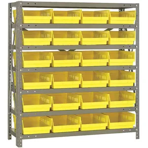 QUANTUM STORAGE SYSTEMS 1239-107YL Bin Shelving Solid 36 x 12 24 Bins Yellow | AF4GQJ 8W960