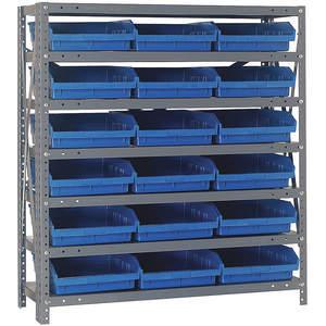 QUANTUM STORAGE SYSTEMS 1239-109BL Behälterregal, massiv, 36 x 12, 18 Behälter, blau | AF4UQE 9KJ78