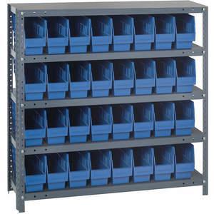 QUANTUM STORAGE SYSTEMS 1239-201BL Bin Shelving Solid, 36 x 12 Inch Size, 32 Bins Blue | AA2EFB 10E973