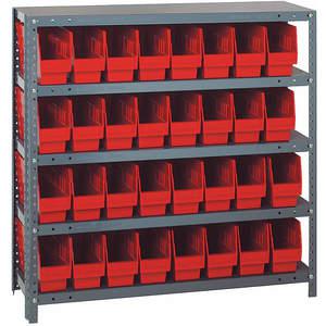 QUANTUM STORAGE SYSTEMS 1239-201RD Behälterregal massiv 36 x 12 32 Behälter rot | AB7WZB 24K025