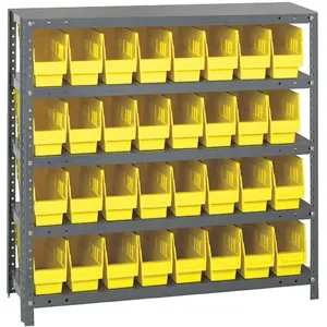 QUANTUM STORAGE SYSTEMS 1839-203YL Bin Shelving Solid 36 x 18 32 Bins Yellow | AB7XAQ 24K061