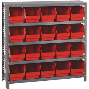 QUANTUM STORAGE SYSTEMS 1239-202RD Behälterregal massiv 36 x 12 20 Behälter rot | AB7WZC 24K026