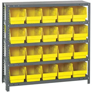 QUANTUM STORAGE SYSTEMS 1239-202YL Bin Shelving Solid 36 x 12 20 Bins Yellow | AB7XAH 24K054