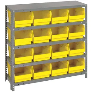 QUANTUM STORAGE SYSTEMS 1239-207YL Bin Shelving Solid 36 x 12 16 Bins Yellow | AB7XAJ 24K055