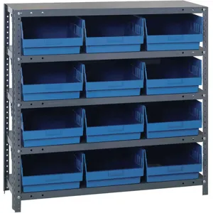 QUANTUM STORAGE SYSTEMS 1239-209BL Bin Shelving Solid 36 x 12 12 Bins Blue | AA2EFE 10E976