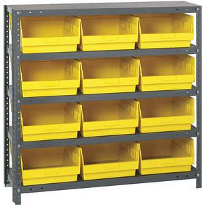 QUANTUM STORAGE SYSTEMS 1239-209YL Behälterregal massiv 36 x 12 12 Behälter gelb | AB7XAK 24K056