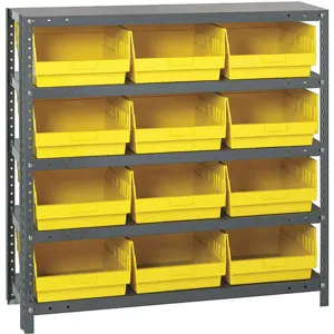 QUANTUM STORAGE SYSTEMS 1239-209YL Bin Shelving Solid 36 x 12 12 Bins Yellow | AB7XAK 24K056