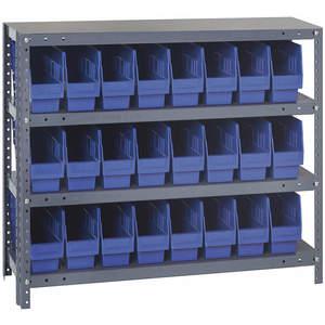 QUANTUM STORAGE SYSTEMS 1239-801BL Behälterregal, massiv, 36 x 12, 24 Behälter, blau | AC6HNM 33Z238