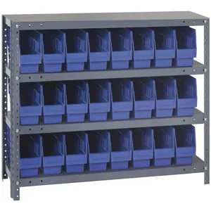 QUANTUM STORAGE SYSTEMS 1239-801BL Bin Shelving Solid 36 x 12 24 Bins Blue | AC6HNM 33Z238