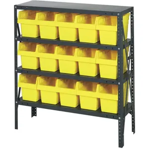 QUANTUM STORAGE SYSTEMS 1239-802YL Bin Shelving Steel 36 x 12 x 39 15 Bins Yellow | AD3TCE 40N213