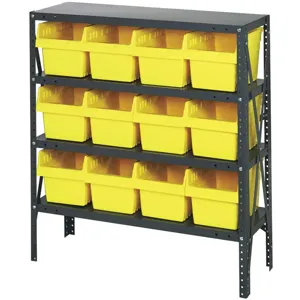 QUANTUM STORAGE SYSTEMS 1239-807YL Bin Shelving Steel 36 x 12 x 39 12 Bins Yellow | AD3TCF 40N214