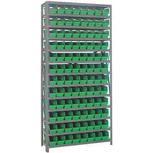 QUANTUM STORAGE SYSTEMS 1275-101GN Bin Shelving Solid 36 x 12 96 Bins Green | AF3UPG 8DDV4