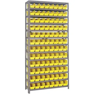 QUANTUM STORAGE SYSTEMS 1275-101YL Bin Shelving Solid 36 x 12 96 Bins Yellow | AF4NYH 9DY67