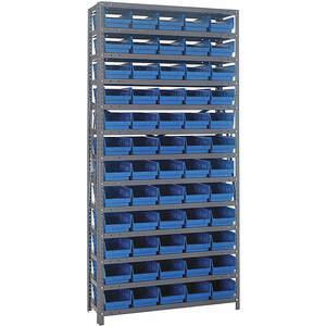 QUANTUM STORAGE SYSTEMS 1275-102BL Behälterregal, massiv, 36 x 12, 60 Behälter, blau | AF3UNG 8DDA5