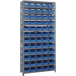 QUANTUM STORAGE SYSTEMS 1275-102BL Bin Shelving Solid 36 x 12 60 Bins Blue | AF3UNG 8DDA5