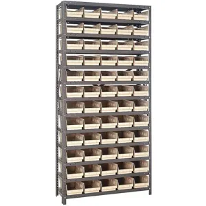 QUANTUM STORAGE SYSTEMS 1875-103IV Bin Shelving Solid 36 x 18 96 Bins Ivory | AF4FJD 8UTC5