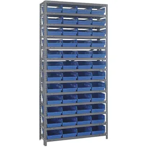 QUANTUM STORAGE SYSTEMS 1275-107BL Bin Shelving Solid 36 x 12 48 Bins Blue | AF4TCJ 9J499