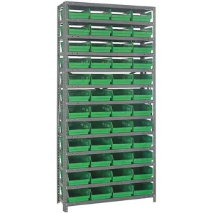 QUANTUM STORAGE SYSTEMS 1275-107GN Bin Shelving Solid 36 x 12 48 Bins Green | AF4MEY 9CCN2