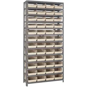 QUANTUM STORAGE SYSTEMS 1275-107IV Bin Shelving Solid 36 x 12 48 Bins Ivory | AF3UNL 8DDA9