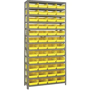 QUANTUM STORAGE SYSTEMS 1275-107YL Bin Shelving Solid 36 x 12 48 Bins Yellow | AF6AFU 9U362