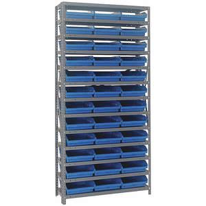 QUANTUM STORAGE SYSTEMS 1275-109BL Behälterregal, massiv, 36 x 12, 36 Behälter, blau | AF3UNM 8DDC0